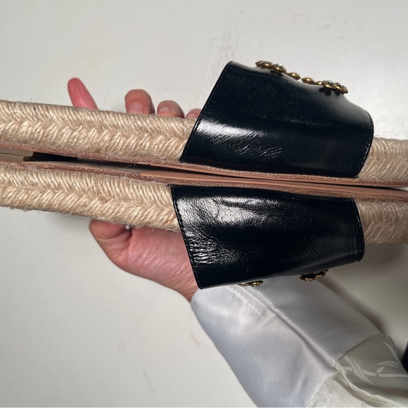 CHANEL Black and Tan Embellished Sandals - Picture 6 of 11